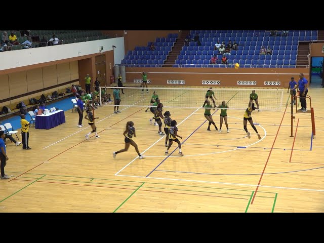 ⁣Volleyball action continues at Wildey Gym