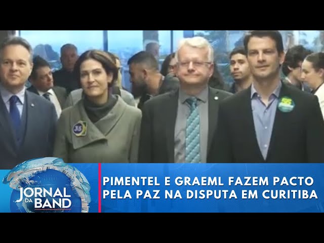 ⁣Pimentel e Graeml assinam pacto pela paz na disputa em Curitiba | Jornal da Band