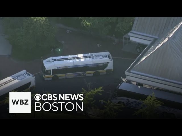 ⁣Man rushed to hospital after being hit by MBTA bus at Forest Hills station