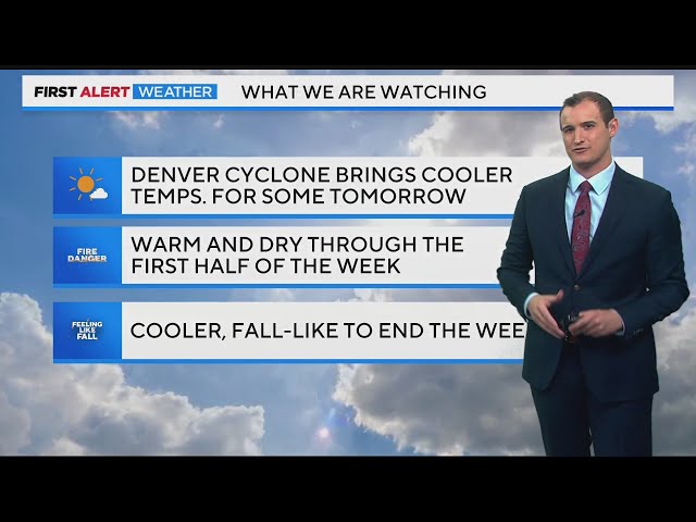 ⁣Cooler temperatures in Denver on Sunday, high elevation snow to end the week ahead?