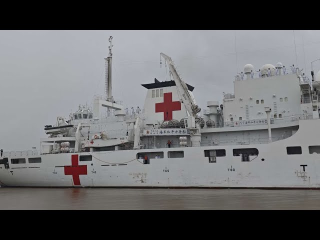 ⁣Le navire-hôpital chinois "Arche de la Paix" accoste au port de Douala au Cameroun