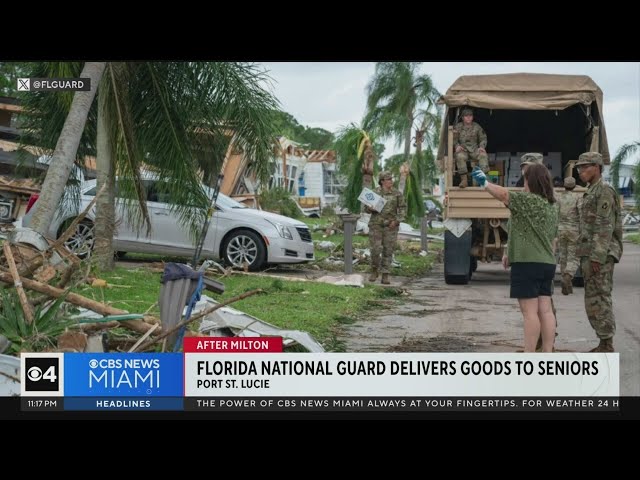 ⁣After Milton: Rescue and repair efforts continue; Florida National Guard delivers goods to seniors