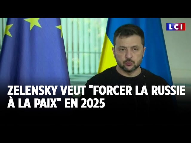 ⁣Zelensky veut "forcer la Russie à la paix" en 2025