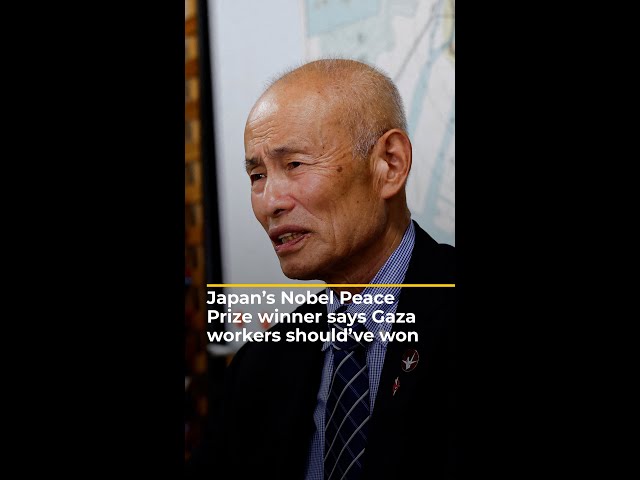 ⁣Japan's Nobel Peace Prize winner says Gaza workers should have won | AJ #shorts