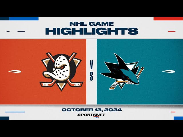 ⁣NHL Highlights | Ducks vs. Sharks - October 12, 2024