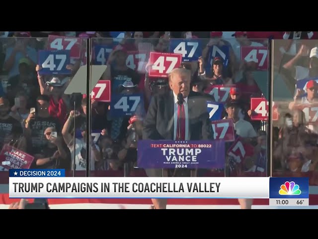 ⁣Former President Trump campaigns in Coachella Valley