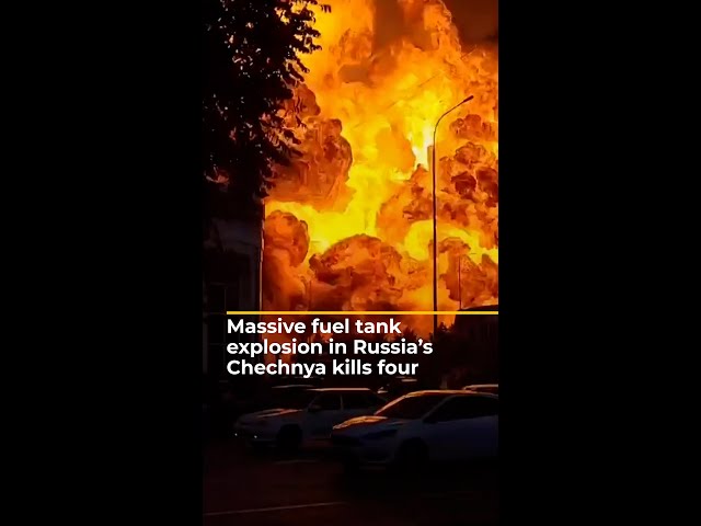 ⁣Massive fuel tank explosion in Russia's Chechnya kills four | AJ #shorts