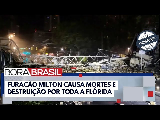 ⁣Aconteceu na Semana | Veja imagens de hotel na Flórida antes e depois do Furacão Milton