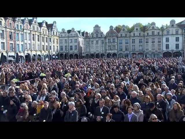 ⁣Tribute ceremony held on one-year anniversary of French teacher's murder