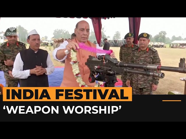 ⁣India’s defence minister takes part in Hindu ‘weapon worship’ ceremony | Al Jazeera Newsfeed