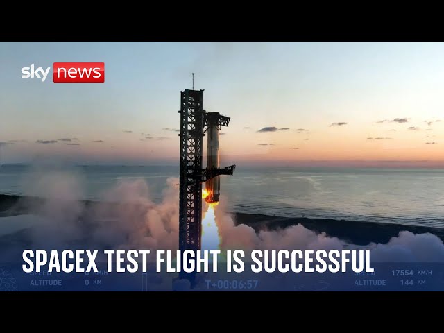 ⁣SpaceX rocket booster makes successful landing after test launch - using 'chopsticks'