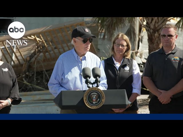 ⁣Biden gives update after touring Hurricane Milton damage