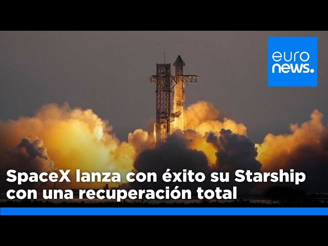 ⁣SpaceX logra atrapar el cohete propulsor y Starship aterriza sin problemas