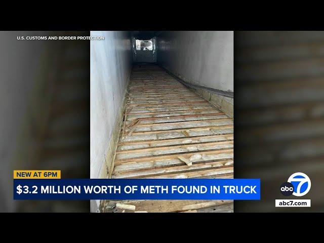 ⁣$3.2 million worth of meth found in floor frame of tractor-trailer in Otay Mesa