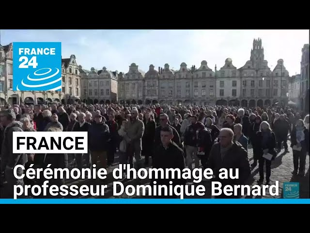 ⁣Cérémonie d'hommage au professeur Dominique Bernard un an après son assassinat • FRANCE 24