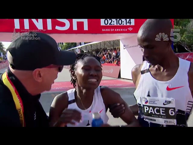 ⁣The moment Ruth Chepngetich breaks WORLD RECORD for women's marathon time