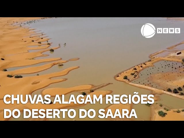 ⁣Chuvas provocam alagamentos em regiões do deserto do Saara