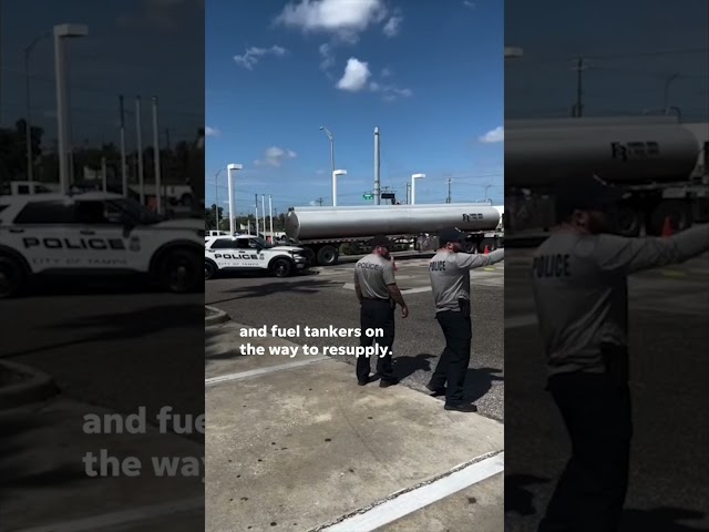 ⁣Florida residents line up for gas following Hurricane Milton #Shorts