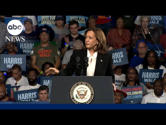 ⁣Harris campaigns in Greenville, North Carolina