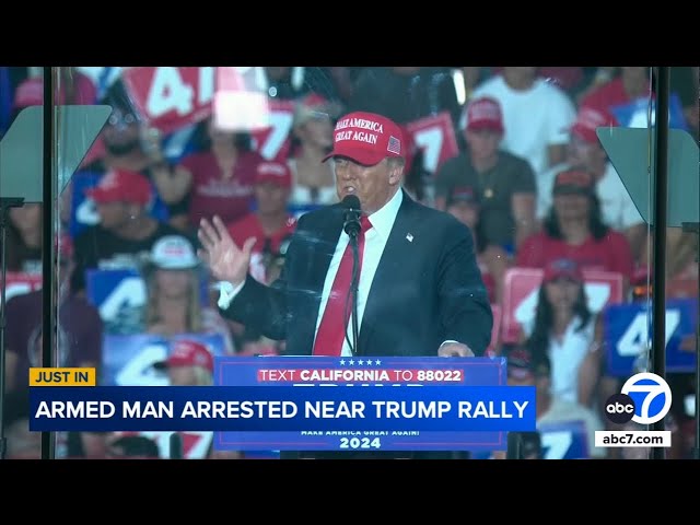 ⁣Man arrested near Coachella Trump rally with loaded firearm, high-capacity magazine, officials say