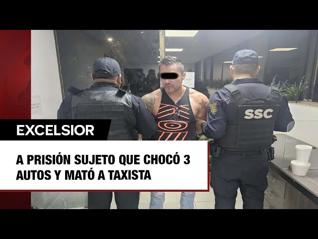 ⁣A prisión y proceso sujeto que chocó 3 autos y mató a taxista