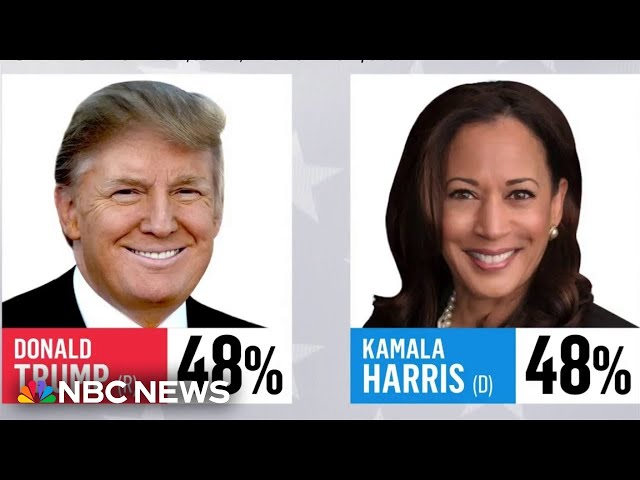 ⁣Harris, Trump deadlocked in new NBC News national poll