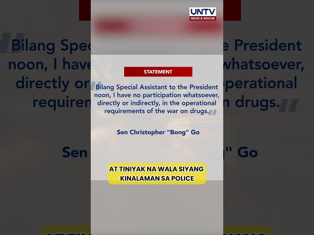 ⁣Sen. Bong Go, itinanggi ang sinasabing 'rewards system' sa war on drugs ng Duterte admin