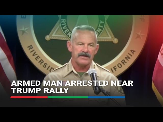 ⁣Man arrested near Trump rally in California faces gun charges