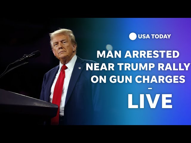 ⁣Man arrested near Trump rally in California on gun charges