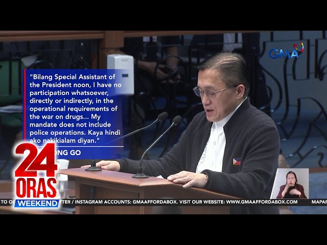 ⁣Sen. Bong Go, itinangging may papel siya sa drug war ng administrasyong Duterte | 24 Oras Weekend