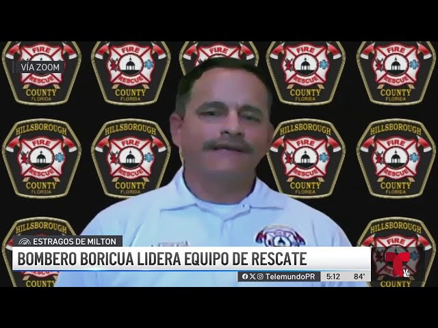 ⁣¡Admirable! Bombero boricua lidera equipo de rescate en Florida