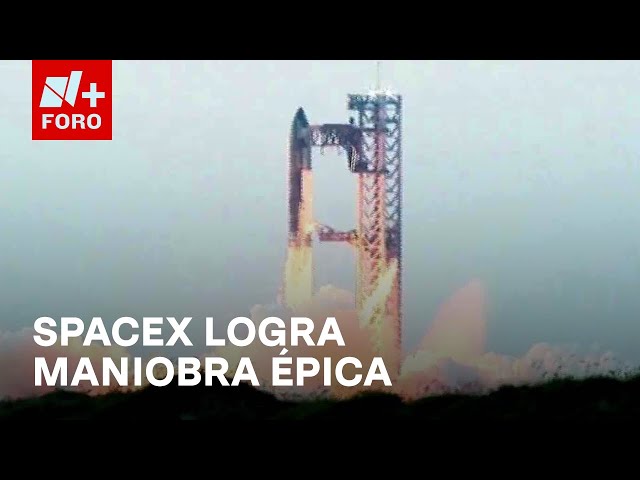 ⁣SpaceX captura propulsor del megacohete 'Starship' en Texas - Las Noticias