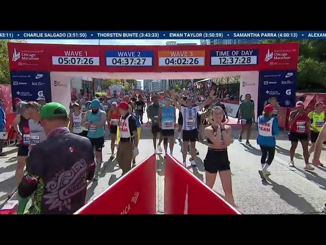 ⁣Chicago Marathon 2024 FINISH LINE CAM: 12 p.m. – 1 p.m.