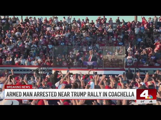 ⁣Armed man arrested near Trump rally in Coachella