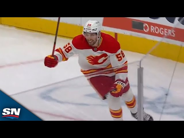 ⁣Flames' Justin Kirkland Shovels Home First Career NHL Goal