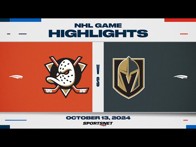 ⁣NHL Highlights | Ducks vs. Golden Knights - October 13, 2024