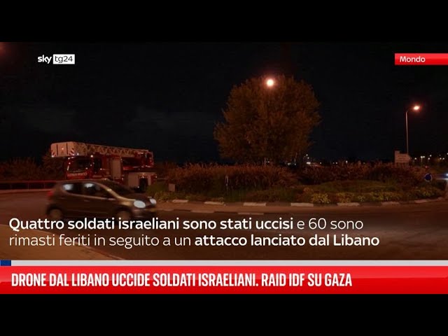 ⁣Drone dal Libano uccide soldati israeliani. Raid Idf su Gaza