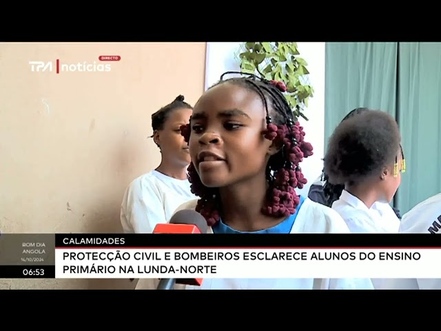 ⁣Calamidades - Protecção civil e bombeiros esclarece alunos do ensino primário na Lunda-Norte