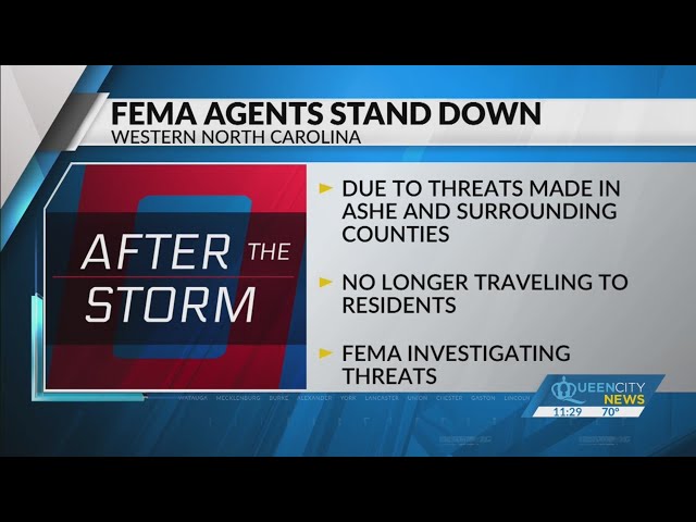 ⁣FEMA agents stand down over threats in NC: Officials