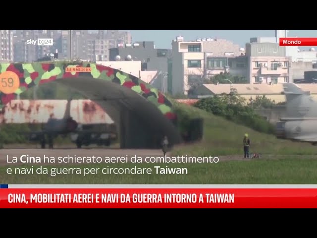 ⁣Cina, mobilitati aerei e navi da guerra intorno a Taiwan