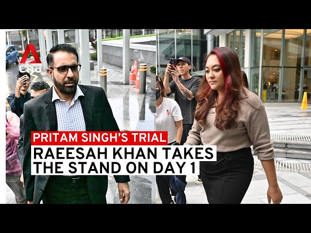 ⁣Pritam Singh's trial: Raeesah Khan takes the stand on the first day