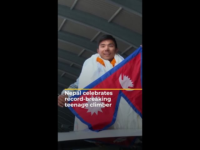 ⁣Teenage Nepali climber sets record for world’s 14 highest peaks | AJ #shorts