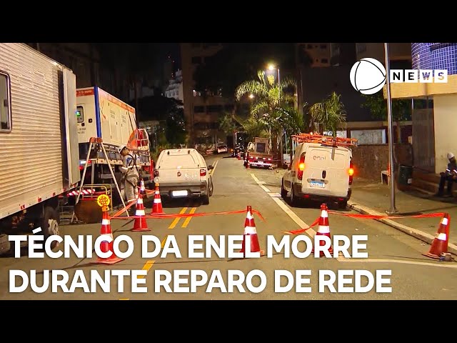 ⁣Técnico da Enel morre durante reparo de rede elétrica