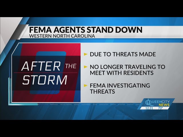 ⁣FEMA agents stand down over threats: Officials