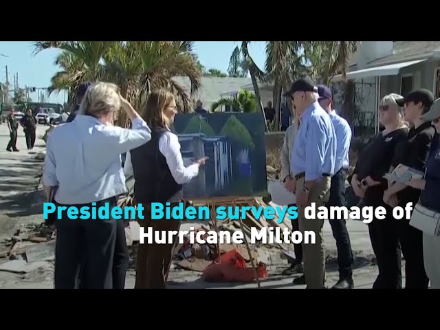 ⁣President Biden surveys damage of Hurricane Milton