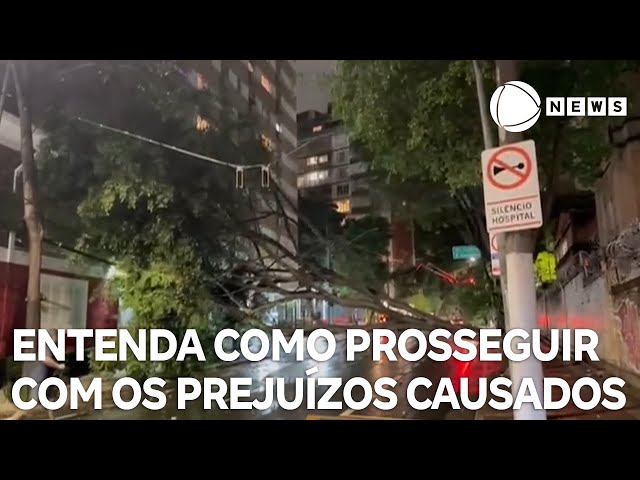 ⁣Entenda como prosseguir com prejuízos causados pelo temporal em SP