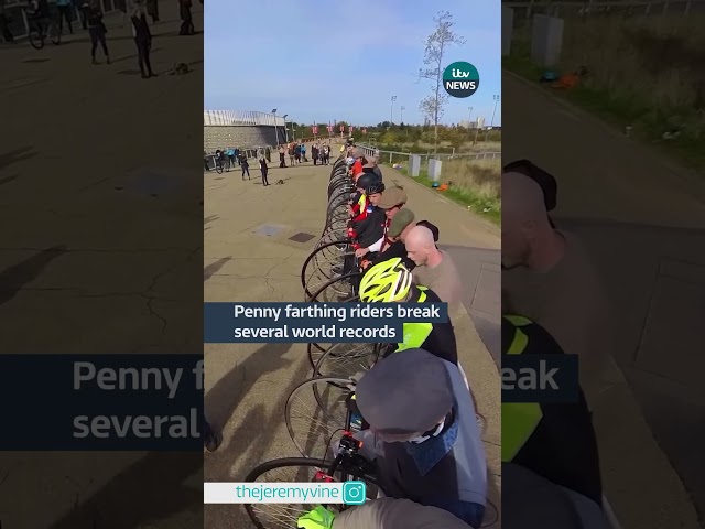 ⁣Jeremy Vine joined a group of penny farthing lovers to do something ‘wheely’ impressive #itvnews