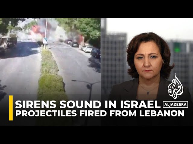 ⁣Sirens sound in central Israel from projectiles fired from Lebanon