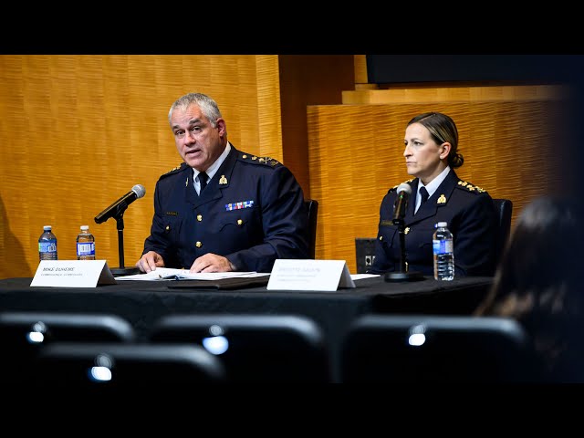 ⁣RCMP officials take questions after accusing Indian government of criminal activity in Canada