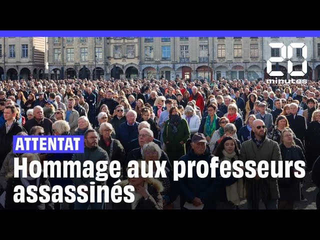 ⁣Michel Barnier rend hommage aux professeurs assassinés Samuel Paty et Dominique Bernard